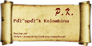 Püspök Kolombina névjegykártya